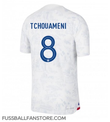 Frankreich Aurelien Tchouameni #8 Replik Auswärtstrikot WM 2022 Kurzarm